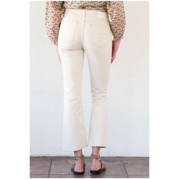 R13 Women's Kick Fit Flare Ankle Jeans Mid Rise Size 28 Kent Ecru Ivory - Picture 3 of 13
